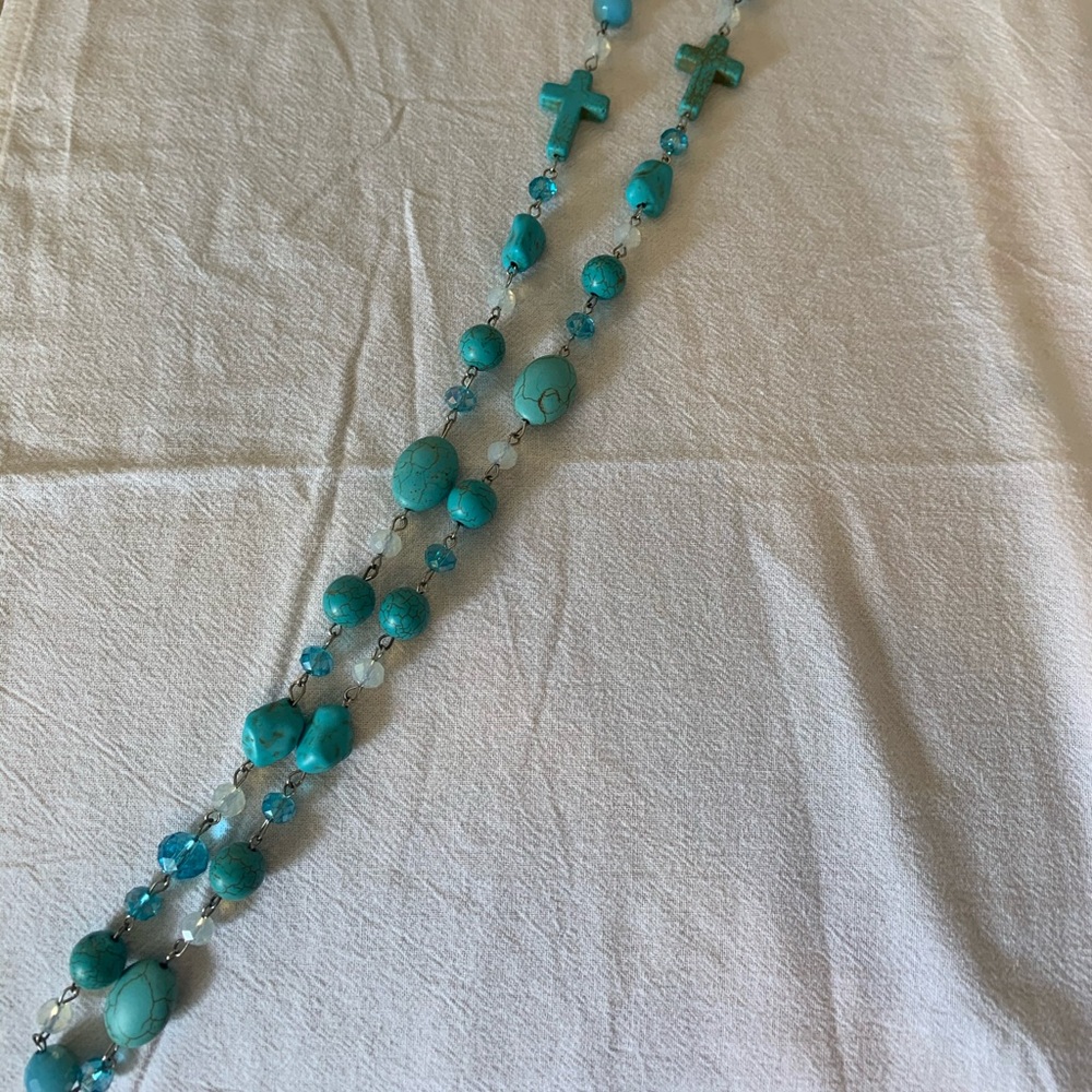 Long turquoise necklace